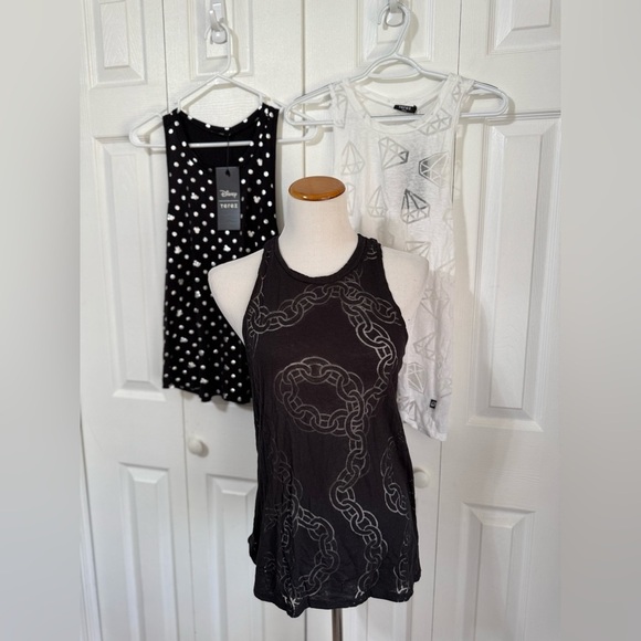 Terez Women’s NWT Lot of 3 Tank Workout Shirts Disney and Burnout size Small - Picture 1 of 9